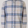 Grey Long Sleeve Cotton Check Shirt