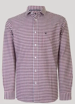 Red Long Sleeve Cotton Check Shirt