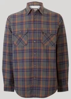 Green Fur Lined Check Shirt