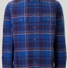 Blue Sherpa Fur Lined Check Shirt