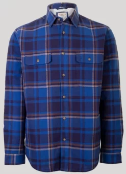Blue Sherpa Fur Lined Check Shirt