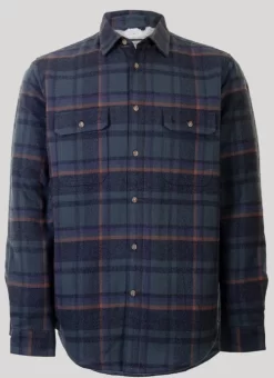 Grey Sherpa Fur Lined Check Shirt