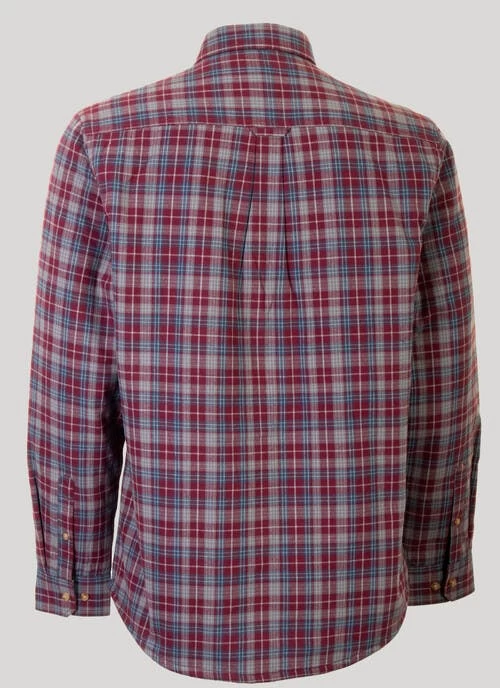 Navy Sherpa Fur Lined Check Shirt - Image 2