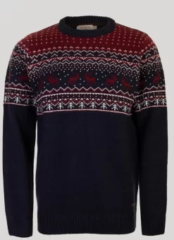 Blue Reindeer Yoke Jumper