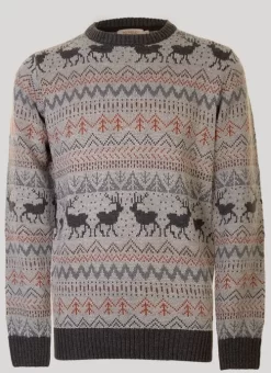 Grey Reindeer Fairisle Jumper