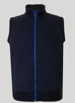Navy Padded Fleece Gilet