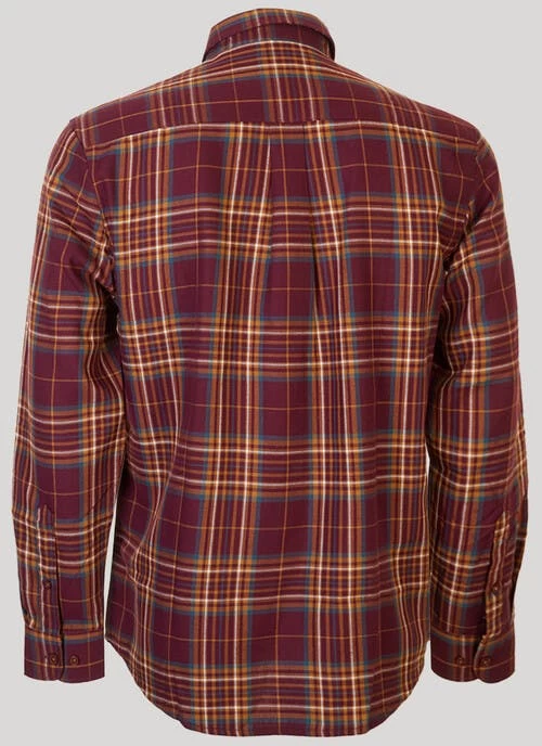 Wine Long Sleeve Check Shirt - Image 2