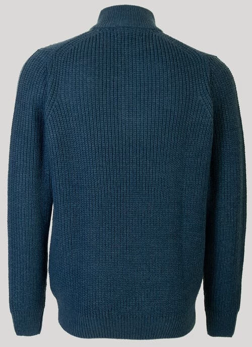 Blue Half Zip Rib Jumper - Image 2