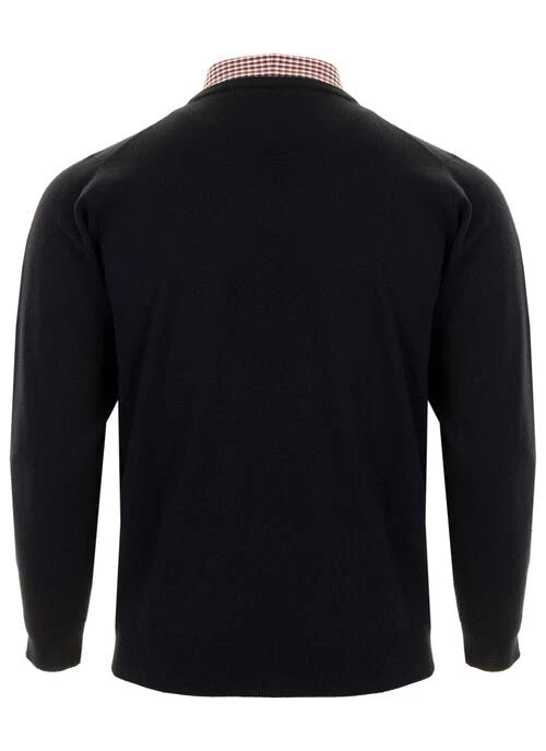 Navy Mock Shirt Jumper - Image 2