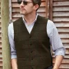 Green HARRIS TWEED Gigha Waistcoat